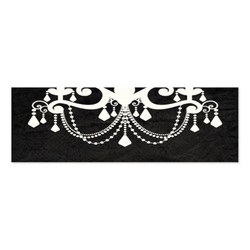 Black with White chandelier skinny business cards
