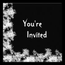 Black with White Frosted Edges Invitation invitations