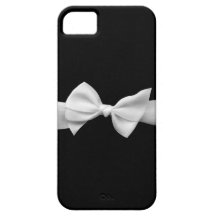 Black with white ribbon bow iphone case (graphic) iPhone 5 covers
