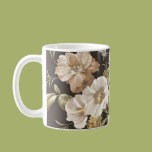 Black With White Roses Coffee Mugs