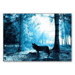 Black Wolf Alone in the Forest Table Card