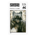 "Black Wolf" postage by paintonmypaws "Black Wolf" postage