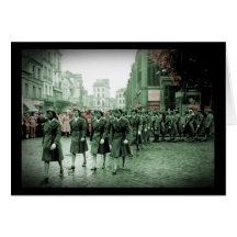 Black Women Soldiers Marching Greeting Cards