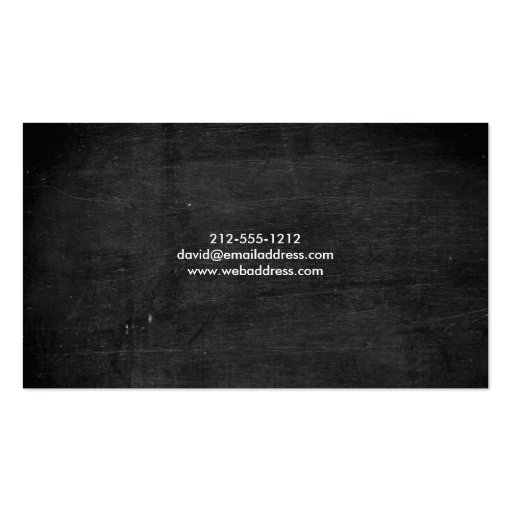 Black Wood Blue Typography Business Card (back side)