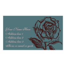 Black Woodcut Rose Business Cards