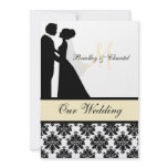 Black, Yellow, and White Couple Wedding Invitation