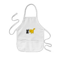 Black & Yellow Cat aprons by psychostudio Black & Yellow Cat aprons