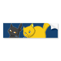 Black & Yellow Cat bumper stickers