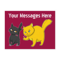 Black & Yellow Cat postcards by psychostudio Black & Yellow Cat postcards