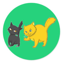 Black & Yellow Cat stickers