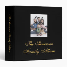 Black/Yellow-Gold Personalized Photo Album Binder