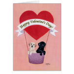 Black & Yellow Labradors Valentine's Day card