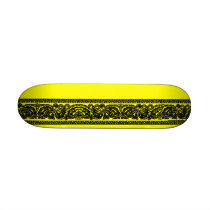 Black & Yellow Paisley Skateboard Mini