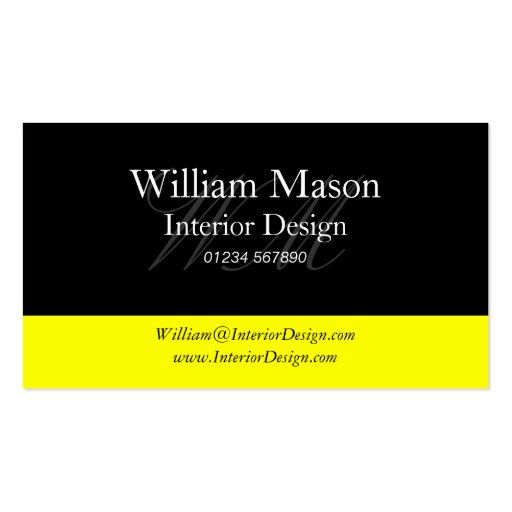 Black & Yellow Professional Business Card (front side)