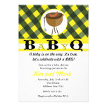 Black Yellow Summer BBQ Baby Shower Invitations at Zazzle