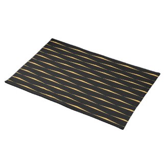 Black & Yellow Triangle Stripe (Cloth Placemat)