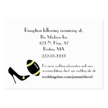 Black, Yellow, & White Football Wedding Enclosures Business Card Template