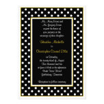 Black Yellow White Polka Dot Wedding Invitation