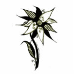 Black Yellow & White Swirly Flower by Naomi Photo Cut Out