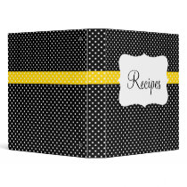 Black/YellowPolka dot Recipe binder