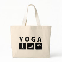 black yoga icon canvas bags