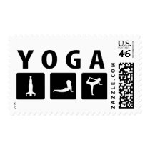 black yoga icon postage