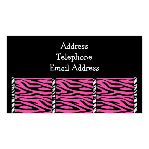 Black Zebra Business Card (back side)