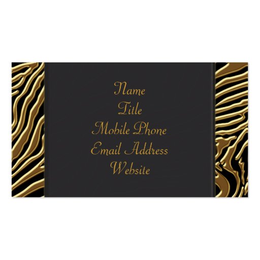 Black Zebra Gold Black Zebra Business Card (back side)
