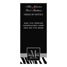 Black Zebra Print Monograms Wedding Program Announcements