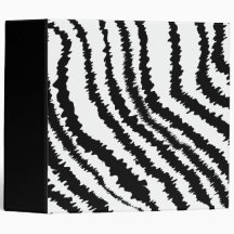 Black Zebra Print Pattern. 3 Ring Binders