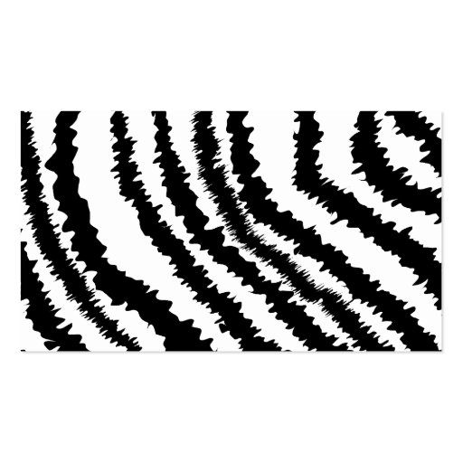 Black Zebra Print Pattern. Business Cards (back side)