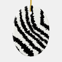 Black Zebra Print Pattern. Christmas Ornament
