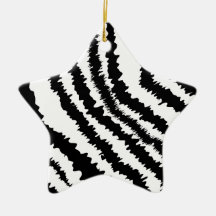 Black Zebra Print Pattern. Christmas Ornament