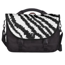 Black Zebra Print Pattern. Computer Bag