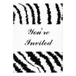 Black Zebra Print Pattern. Custom Invitation