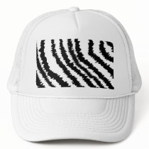 Black Zebra Print Pattern. Trucker Hat