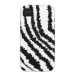 Black Zebra Print Pattern. iPhone 4 Case