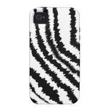 Black Zebra Print Pattern. iPhone 4 Case