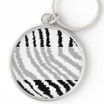 Black Zebra Print Pattern. Key Chains