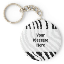 Black Zebra Print Pattern. Keychain