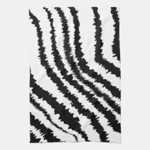 Black Zebra Print Pattern. Towel