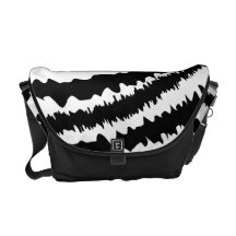 Black Zebra Print Pattern. Courier Bag