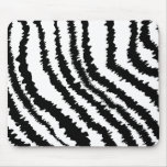 Black Zebra Print Pattern. Mousepad