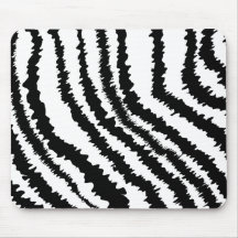 Black Zebra Print Pattern. Mousepad