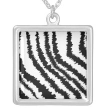 Black Zebra Print Pattern. Necklaces