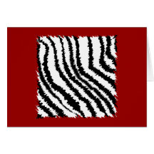 Black Zebra Print Pattern on Deep Red. Card