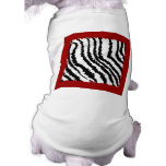 Black Zebra Print Pattern on Deep Red. Dog Tee
