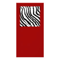Black Zebra Print Pattern on Deep Red. Photo Greeting Card