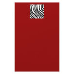 Black Zebra Print Pattern on Deep Red. Custom Stationery