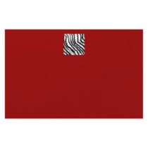 Black Zebra Print Pattern on Deep Red. Stationery Paper